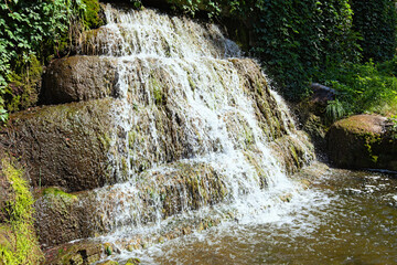 Picturesque landscape photo of small waterfall near place called Ancient Ruins in the Arboretum...