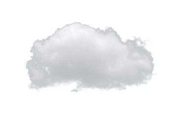 Nature single white cloud isolated on white background. Cutout clouds element design for multi...