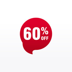 60 discount, Sales Vector badges for Labels, , Stickers, Banners, Tags, Web Stickers, New offer. Discount origami sign banner