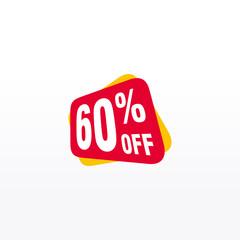 60 discount, Sales Vector badges for Labels, , Stickers, Banners, Tags, Web Stickers, New offer. Discount origami sign banner
