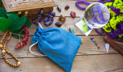 White magic, attributes for witch,  magic for love, health, attracting happiness . Esoteric concept