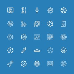 Editable 25 mechanism icons for web and mobile