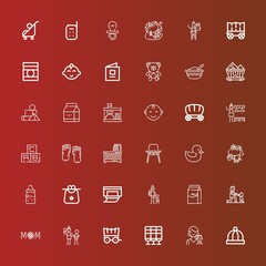 Editable 36 baby icons for web and mobile