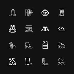 Editable 16 hiking icons for web and mobile