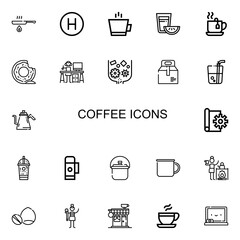 Editable 22 coffee icons for web and mobile