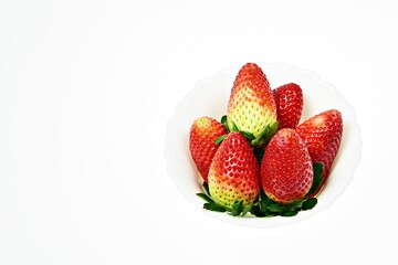 big size of strawberries on white background