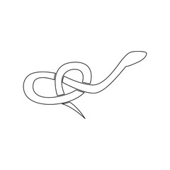 Obraz premium Abstract outline snake silhouette. Line illustration isolated on white background...