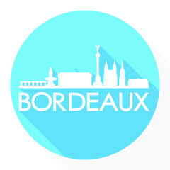 Fototapeta na wymiar Bordeaux France Europe Flat Icon Skyline Silhouette Design City Vector Art Famous Buildings.