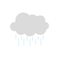 weather concept, cloud with raindrops, flat style