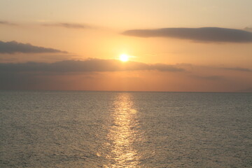 Obraz premium Orange Sunrise in Santorini