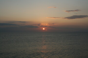 Fototapeta premium Orange Sunrise in Santorini