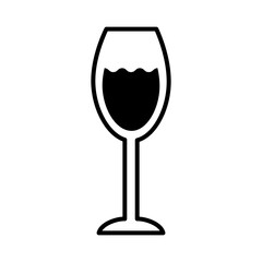 wine cup with drink line style icon