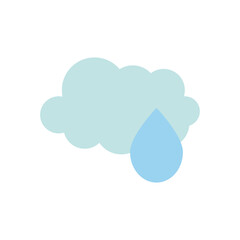 weather concept, cloud and water drop icon, flat style