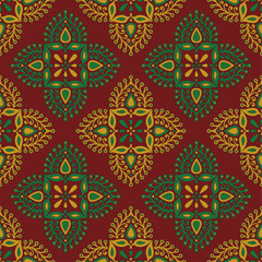 Seamless abstract geometrical pattern with brown background.Abstract paisley pattern.