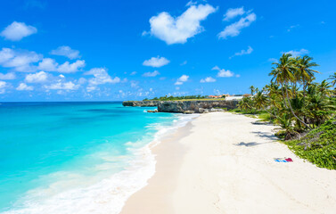 Fototapeta na wymiar Beautiful Paradise beach view on the Caribbean island of Barbados