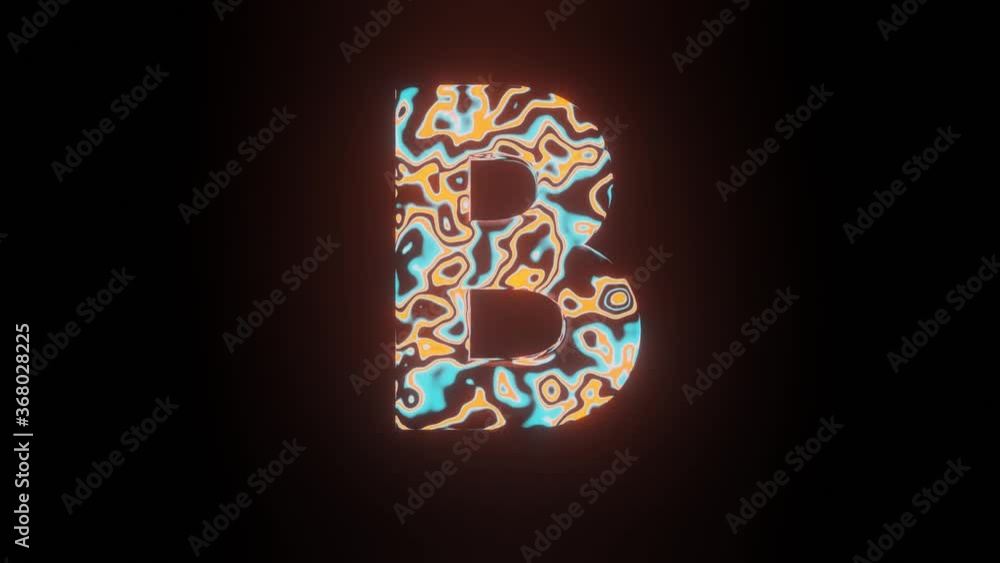 Aufkleber hd video animation of beautiful texture or pattern formation on the letter b, isolated on black back