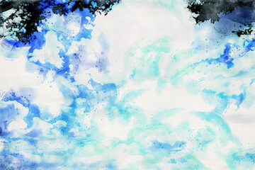 paint watercolors under the theme of the sky and clouds.