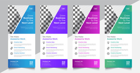 Set of modern business Roll up banner design template, Corporate banner design, Stand banner design, Poster Signboard Advertising Brochure flat design template, creative concept, abstract background
