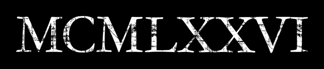 MCMLXXVI 1976 Roman (Distressed White)