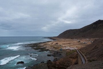 
view of the cloudy beach of the confital