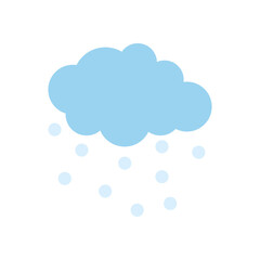 cloud with raindrops icon, flat style