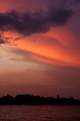 Sunset over the river