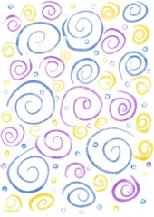 abstract background in the form of swirls of different shapes blue green pink and a blot between them