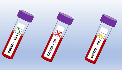 Corona virus testing tubes illustration