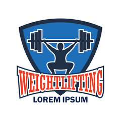 weight lifting logo with text space for your slogan tag line, vector illustration