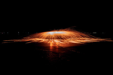 Trajectories of burning sparks