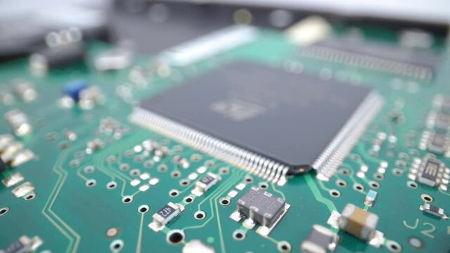 The big black chip on the green circuit board