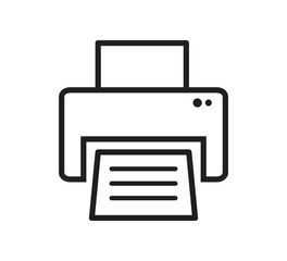 Printer icon flat style logo template