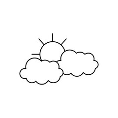 weather concept, sun and clouds icon, line style