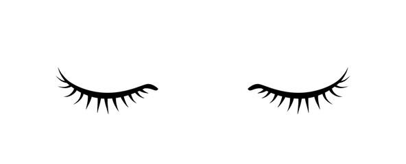 Eyelashes simple black icon design for beauty product packaging