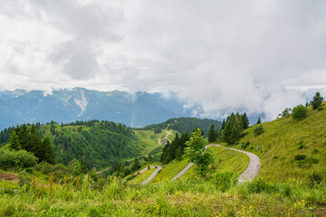 Fototapeta na wymiar Beautiful view of Monte Zoncolan near the summit, Carnic Alps, Friuli-Venezia Giulia, Italy