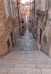 Dubrovnik. Old narrow traditional city street.