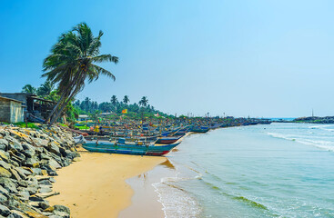 The fishing district of Hikkaduwa, Sri Lanka