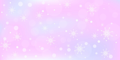 Snowflakes. Snow, snowfall. Falling scattered white snowflakes on a gradient background. Vector	