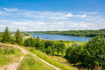 View to the Viljandi town and lake from castle hill, Estonia