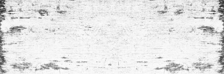 Old shabby white washed concrete wall wide texture. Aged rough whitewashed cement surface. Abstract grunge widescreen background