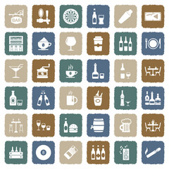 Bar Icons. Grunge Color Flat Design. Vector Illustration.