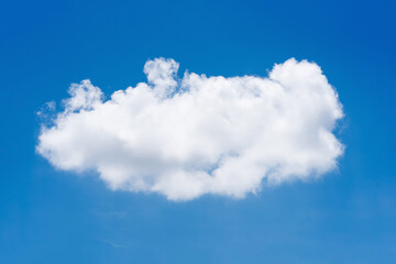 Obraz na płótnie Canvas Single nature white cloud on blue sky background in daytime, photo of nature cloud for freedom and nature concept.
