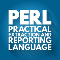 PERL - Practical Extraction and Reporting Language acronym, technology concept background