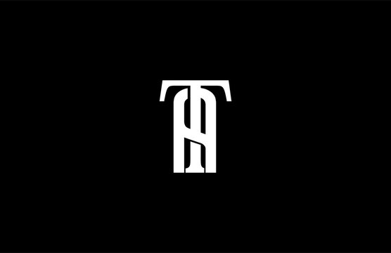 Elegant Vector Linked Minimalist Letter TA Logo Design
