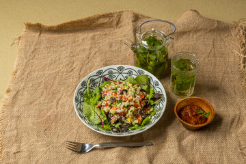 クスクスのサラダ　French couscous vegetable salad (Taboule)