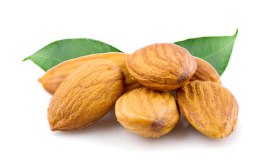 Almonds seed an isolated on white background