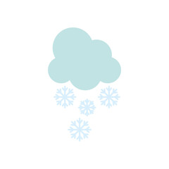 weather concept, cloud with snowflakes icon, flat style