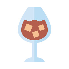 wine cup with drink flat style icon