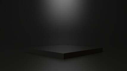Empty podium or pedestal display on white background with stand concept. Blank product shelf standing backdrop. 3D rendering