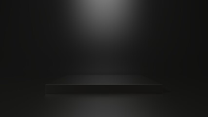 Empty podium or pedestal display on white background with stand concept. Blank product shelf standing backdrop. 3D rendering